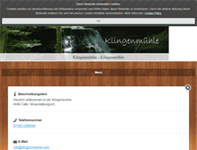 Tablet Screenshot of klingenmuehle.com